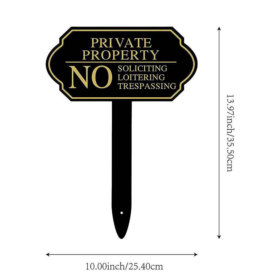 Kesoto No Soliciting Schild aus Metall in Schwarz mit Pfahl für Garten und Haus, Höhe: 35,5 cm, Breite: 25,4 cm - Bild 6