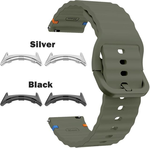 MY-CASE Uhrenarmband Silikon, Silber, 22 mm, Unisex - Bild 1