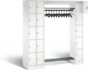 C+P Offene Garderobe Serie 8070 in Verkehrsweiß, H x B x T: 195 x 210 x 48 cm - Bild 1