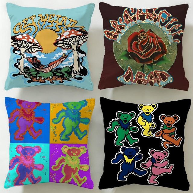Grateful Dead Kissenbezug in Schwarz für Couch und Bett - Bild 1