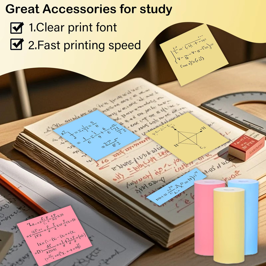 Farbiges Mini-Thermodruckerpapier für Kinder, tintenfreies Fotoetiketten-Papier für Sofortbildkameras, Multicolor - Bild 2