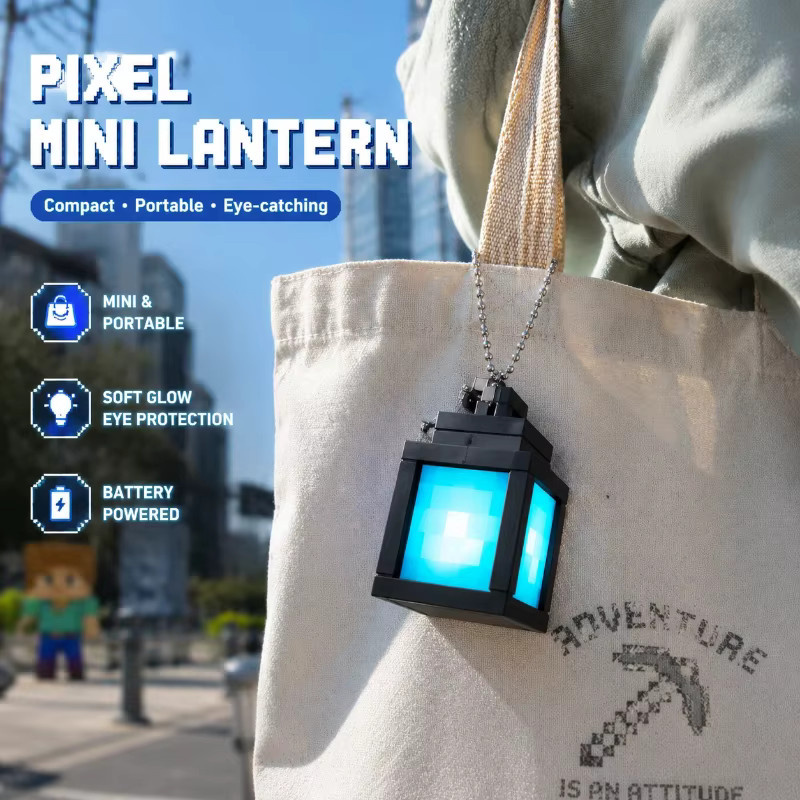 Bandai Minecraft Laternen-Schlüsselanhänger, Mini-LED-Leuchtmodell - Bild 6