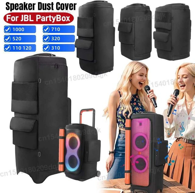 Gepolsterte Lautsprecher-Tragetasche mit Mikrofontasche für JBL Partybox 310, 320, 110, 120, 710, 520, 1000 in Schwarz - Bild 1