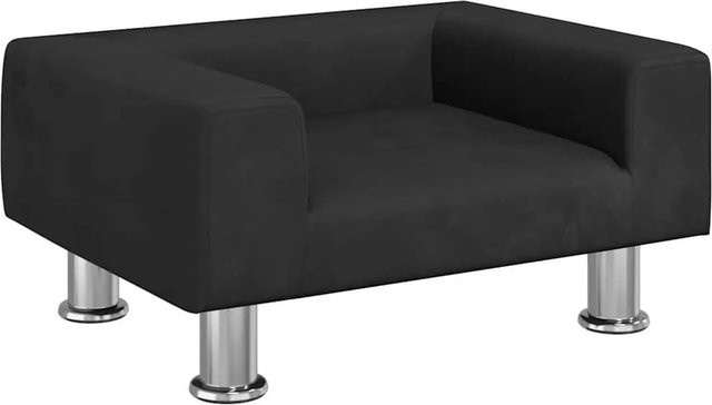 vidaXL Kindersofa Schwarz aus Samt B/T/H: 50 x 40 x 26,5 cm - Bild 1