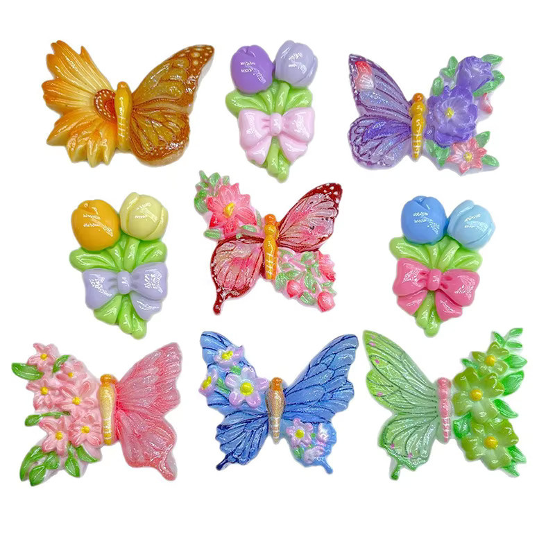 12 Stück bunte Schmetterlings-Blumen-Kühlschrankmagnete aus Kunstharz für Schule, Büro und Zuhause - Bild 3