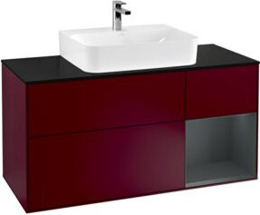 V&B Waschtischunterschrank Finion in Platinbraun matt lackiert, B/T/H: 120 x 50,1 x 50,1 cm - Bild 1