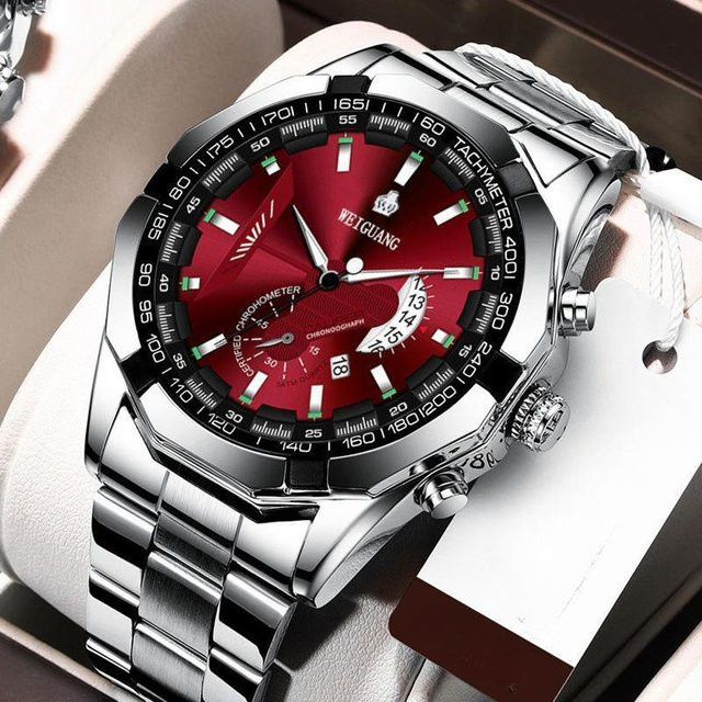 MAITA Emodern Armbanduhr Automatik, Edelstahl, rot, Herren - Bild 1