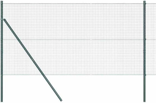 vidaXL Zaunpfosten aus Stahl und PVC in Grün, Höhe: 1 m, Breite: 2,5 cm, Tiefe: 2,5 cm - Bild 1