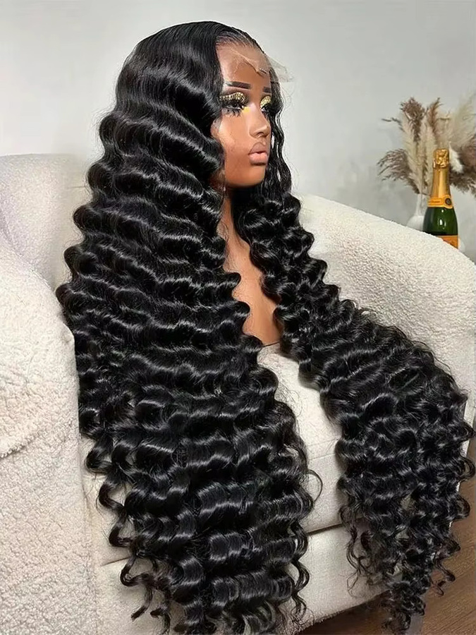 UVEOUS Echthaarperücke, Wasserwelle, Lace Front, Damen - Bild 7