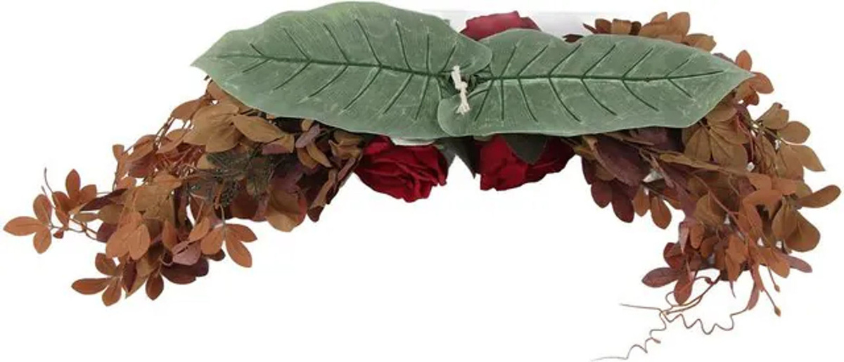 Tooarts Künstlicher Blumenkranz aus Textil in Mehrfarbig mit Rosen für Weihnachten, Hochzeit und Dekoration - Bild 1