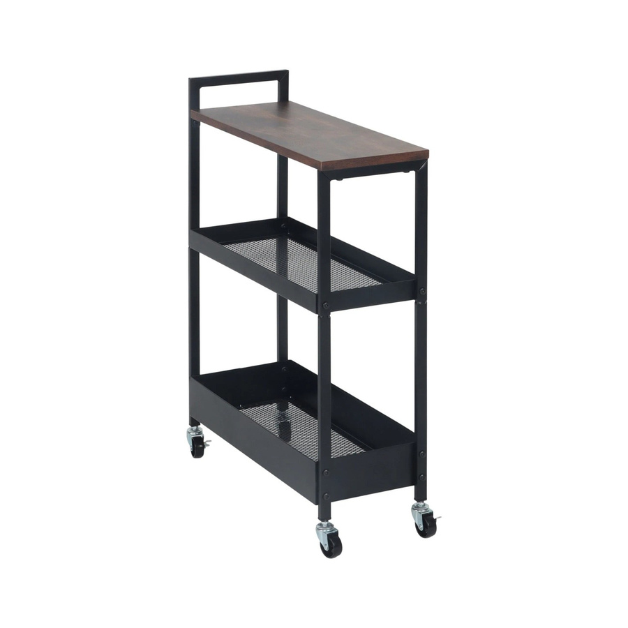 Relaxdays Nischenwagen im Industrial-Design aus Stahl und MDF, Schwarz und Braun, B/T/H: 70 x 50 x 20 cm - Bild 2