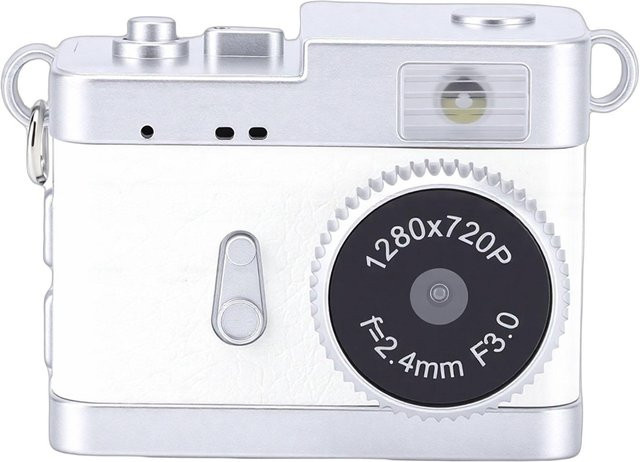 Fishine Mini Retro Digital Kamera HD CCD Taschenkamera mit LED-Licht und 4 Filtern in Silber - Bild 1