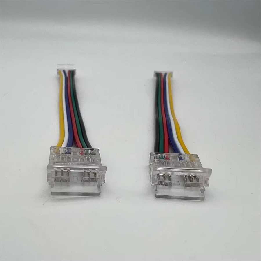 YSRSAI 10er Set 6-Pin COB LED Streifen Licht Stecker, schweißfreie RGBCCT Anschlüsse, transparente Mini Schnalle für 12mm COB LED Streifen - Bild 2