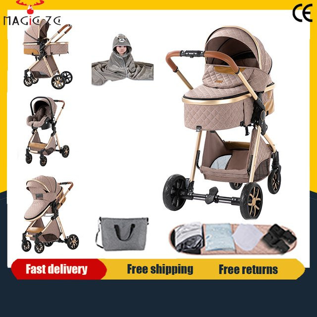 Magic ZC 3-in-1 Kinderwagen Luxe mit Autositzt und Schlafwagen in Grau und Beige - Bild 1