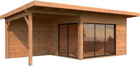 Palmako Gartenhaus Andrea Slide Plus aus Fichtenholz in Braun mit Pultdach, B: 693 cm, H: 264 cm, T: 300 cm - Bild 3