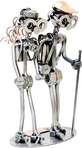 Schraubenmännchen Wanderer von Hinz & Kunst aus Metall in Silber - Bild 1