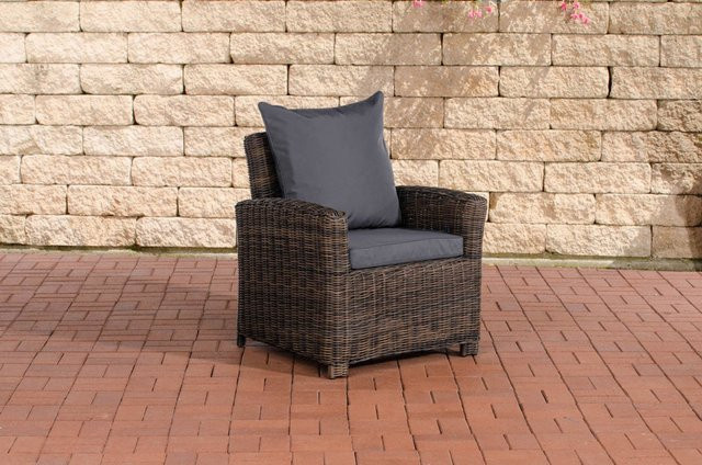 TPFGarden Sessel Fino in Eisengrau und Braun-meliert aus Metall und Rattan - Bild 1