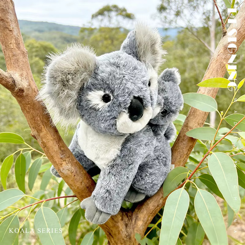 MIAOOWA Mutter-Kind-Koala-Tier-Plüschpuppe, 27 cm, Grau, Bunt / Mehrfarbig - Bild 3