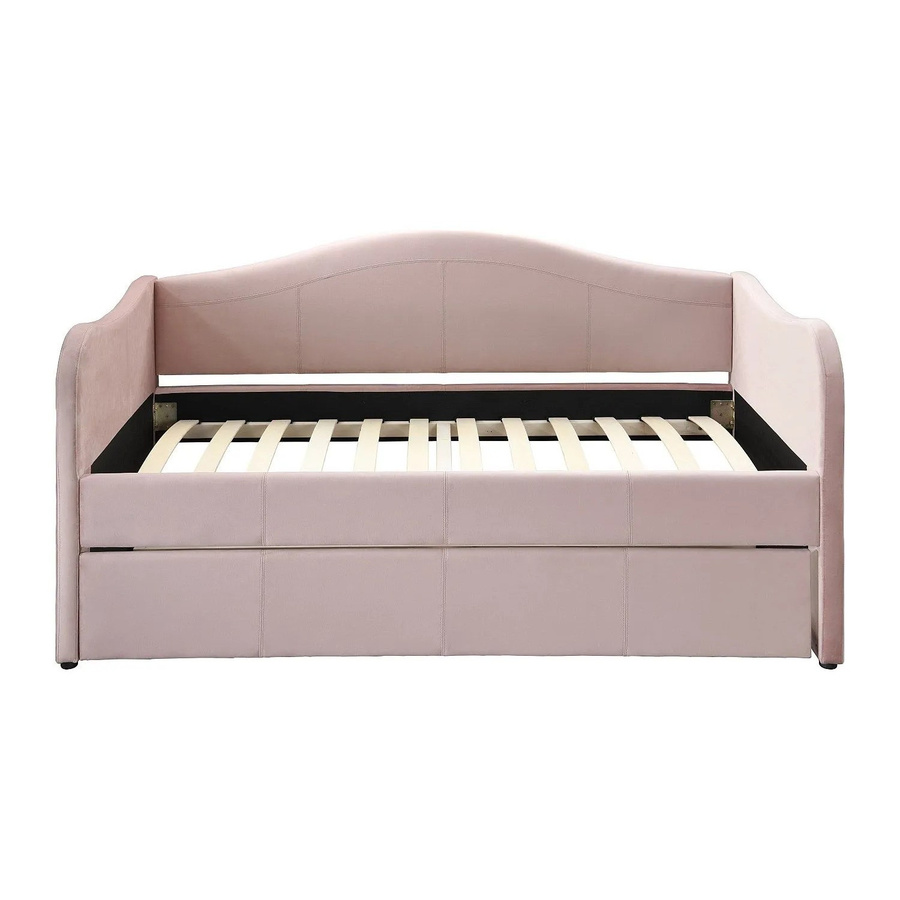 Vente-unique Sofabett Mathilde in Rosa mit Samtbezug und Ausziehfunktion im Art Deco Stil, Breite: 203 cm - Bild 2