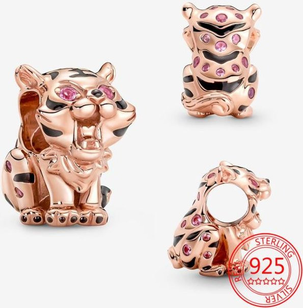 Anhänger 925 Silber, Roségold, Kristall, Perle, Damen, Chinesischer Tiger - Bild 1