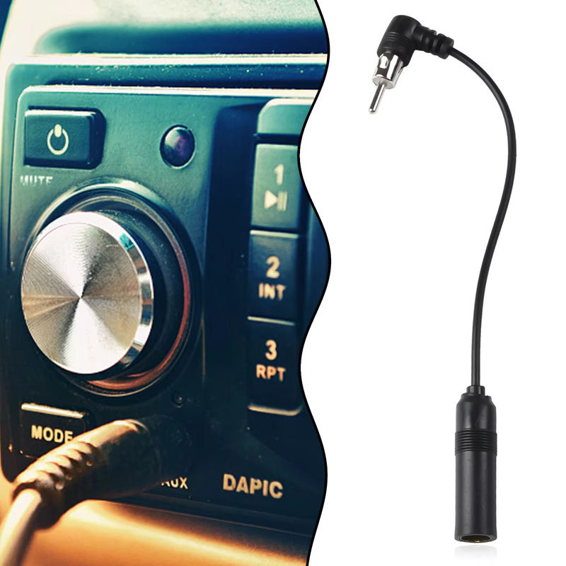 QXNY Stereo-Audio-Radioantennenadapter AM/FM Radioantennenverlängerung Universal-Winkelantenne Stecker-Buchse-Kabel in Schwarz - Bild 5