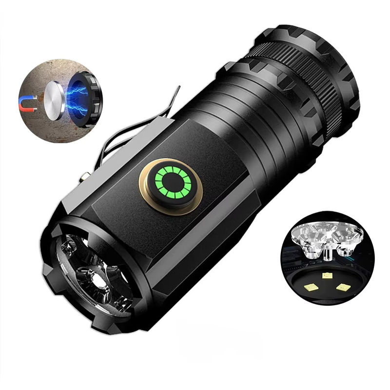 KDULIT P35 Taktische LED-Taschenlampe, 2000lm, Schwarz, USB wiederaufladbar, 5 Modi, ideal für Camping und EDC - Bild 7