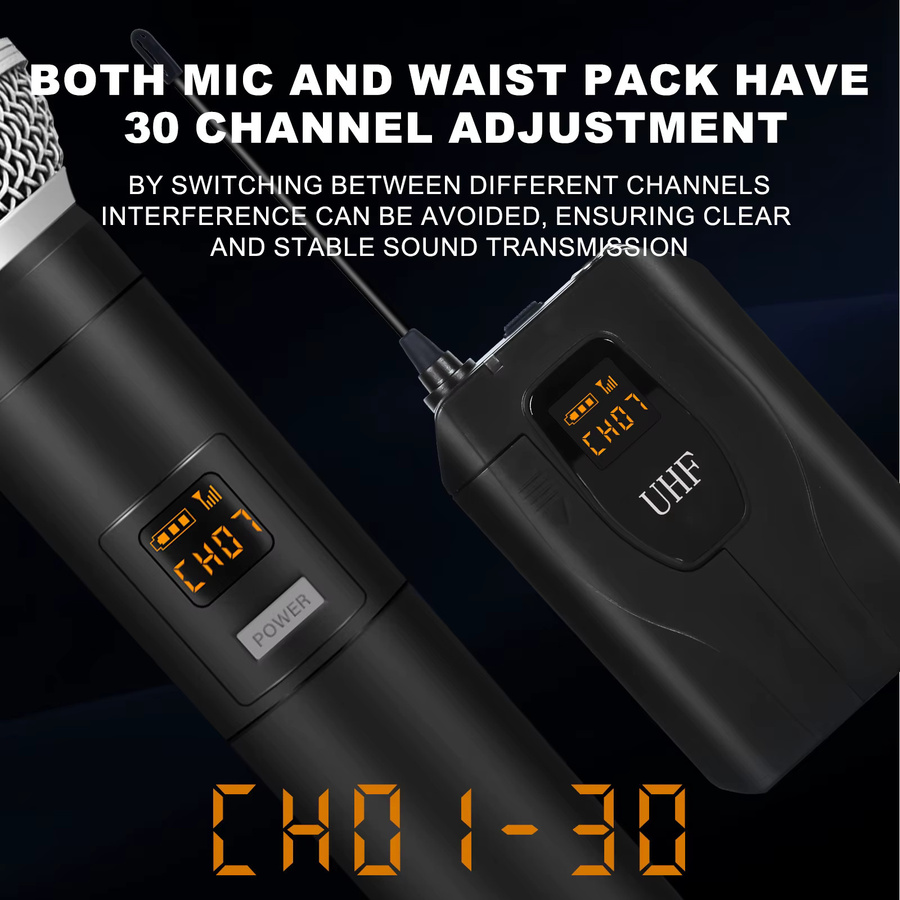 XGeS Professionelles Audio-Set mit 3XLR-Schnittstelle, Kopfbandmikrofon und Hüfttasche für Live-Auftritte und Aufnahmen - Bild 2