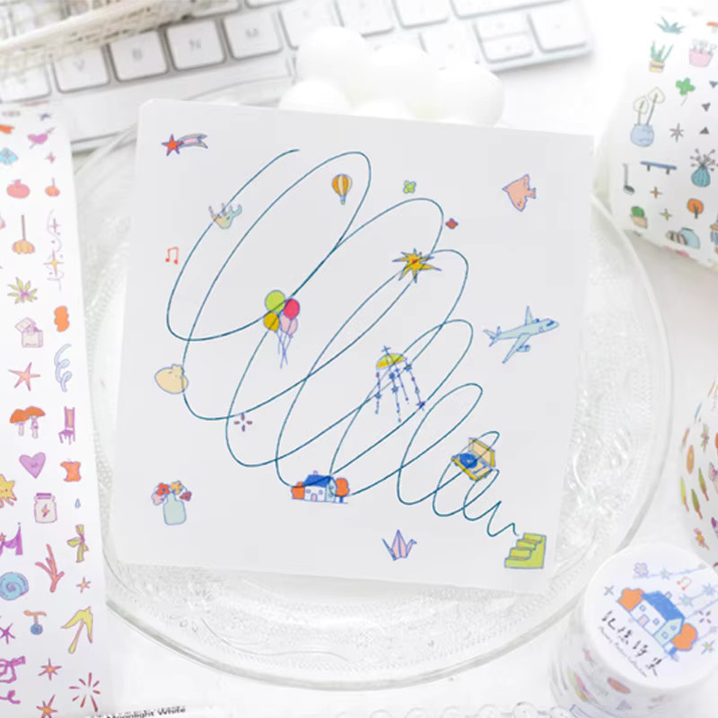 Mr. Paper Masking Tape mit Graffiti Love Star Motiv in Multicolour für DIY Dekorationen - Bild 1