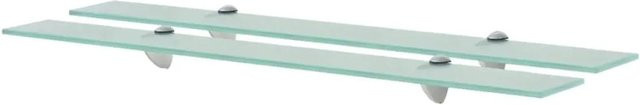 vidaXL Schweberegale aus Glas im 2er-Set, transparent, B/T/H: 80 x 20 x 0,8 cm - Bild 1