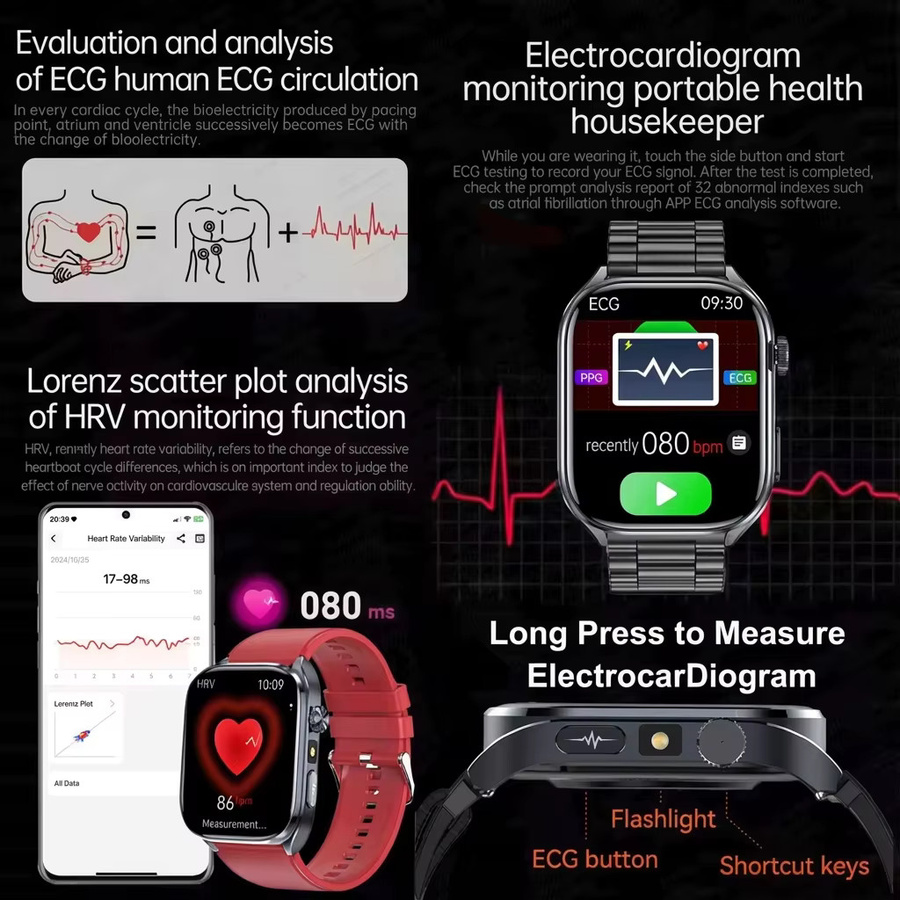 KAVSUMI Smartwatch, Edelstahl, Blau - Bild 3