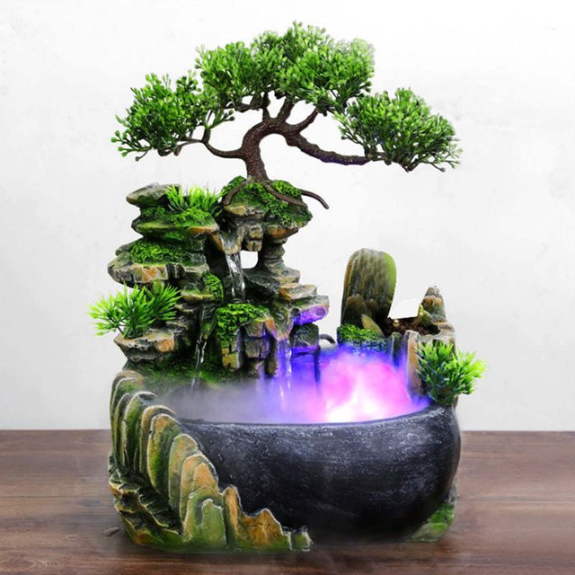 Aimo Zerstäubender Desktop-Brunnen und Luftbefeuchter mit LED-Licht in Multicolour - Bild 1