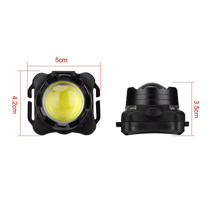 Heinast USB wiederaufladbarer COB LED Scheinwerfer mit 1200mAh Akku, wasserdichte Taschenlampe in Schwarz für Camping und Angeln - Bild 4