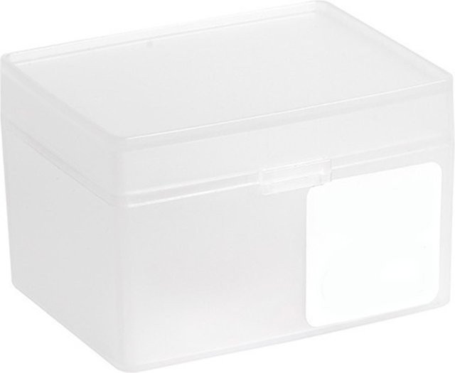 OutsideWorld Kleine Aufbewahrungsbox aus Kunststoff mit Klappdeckel, Transparent, Stapelbar, Weiß - Bild 1