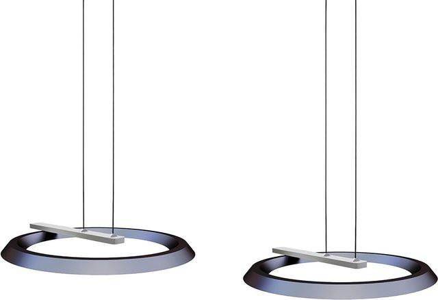 Oligo Yano One LED-Pendelleuchte 2-flammig, Baldachin Weiß matt, Kopf Basalt/Weiß, Tunable White 2200K - 5000K, dimmbar und höhenverstellbar - Bild 1