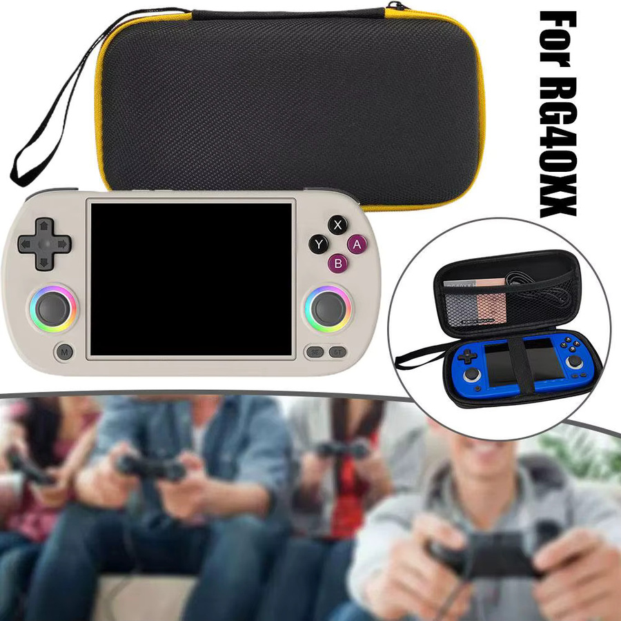 Anbernic EVA Aufbewahrungstasche für RG405M und RG40XX H-Serie Handheld-Spielekonsolen, wasserdicht und stoßfest, Schwarz/Gelb - Bild 2