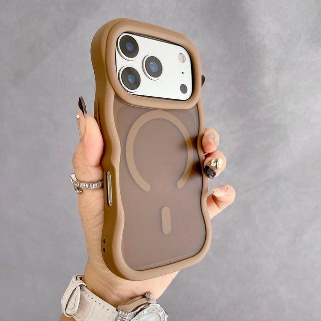 Candy Wave Matte Handyhülle für iPhone 13 bis iPhone 17 Pro Max mit MagSafe Kompatibilität in Grau - Bild 1