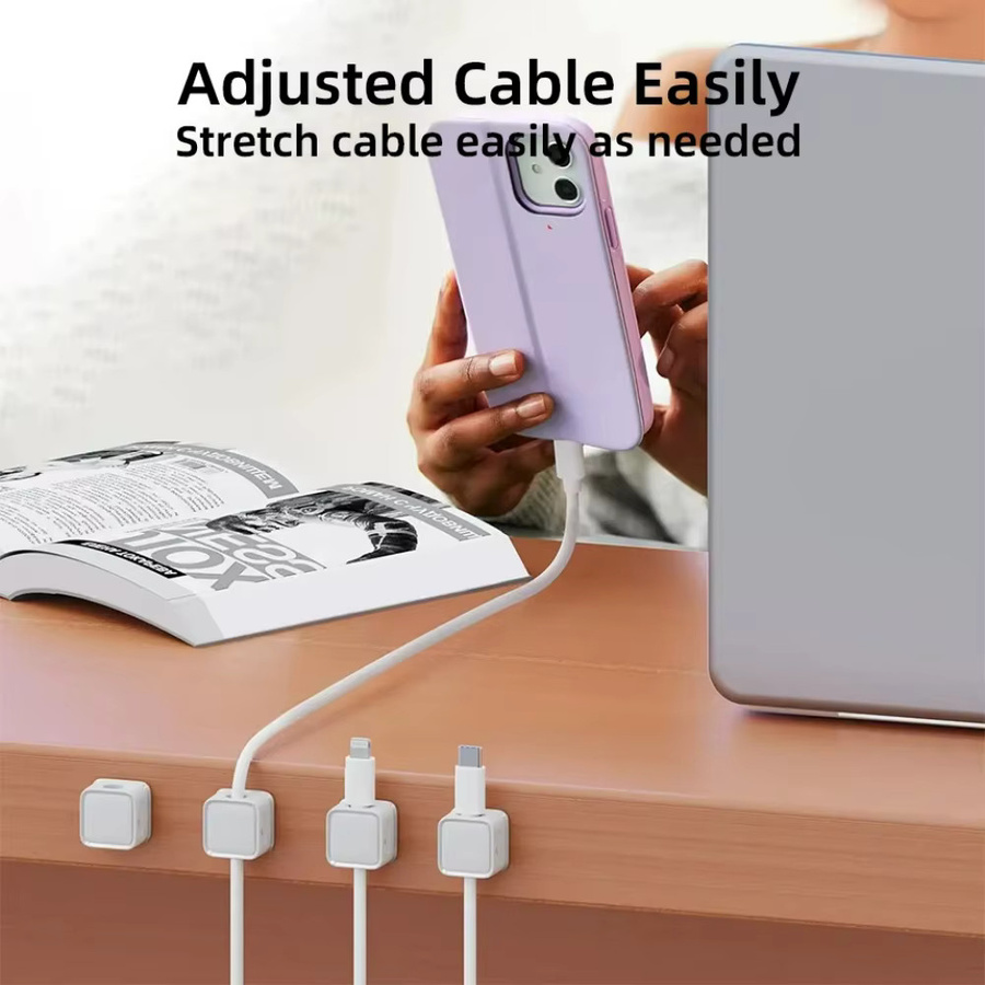 Magnetische Kabel Clips in Schwarz als USB-C Kabelhalter und Organizer für Büro und Zuhause - Bild 3