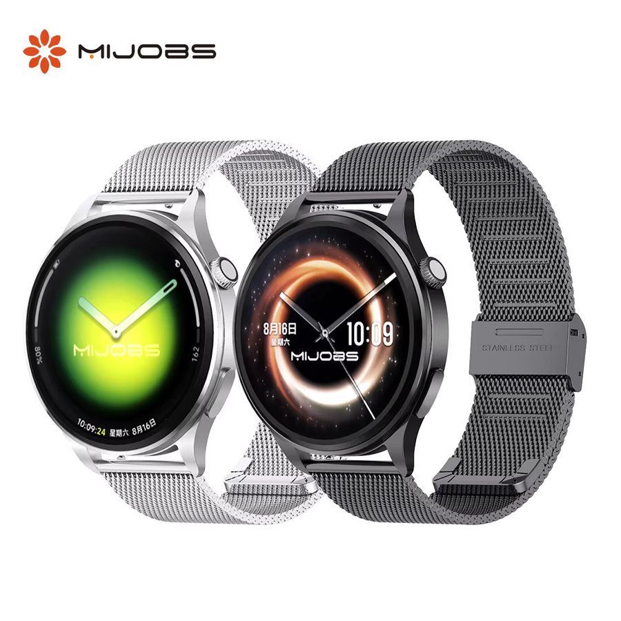 MIJOBS Milanese Metall-Armband für Xiaomi Watch 5, S4, S3, S2, Universal Uhrenarmband 22mm, Farbe: Silber - Bild 3