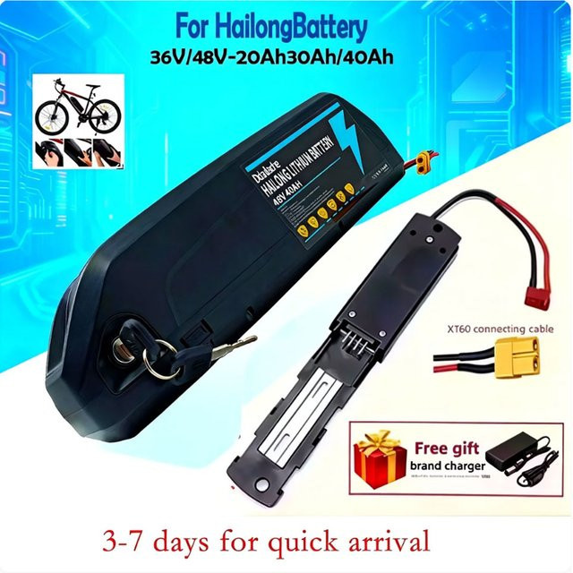 Hailong Lithium-Ionen-Akku für E-Bikes 36V/48V in Schwarz für Motoren von 500W bis 1500W - Bild 1