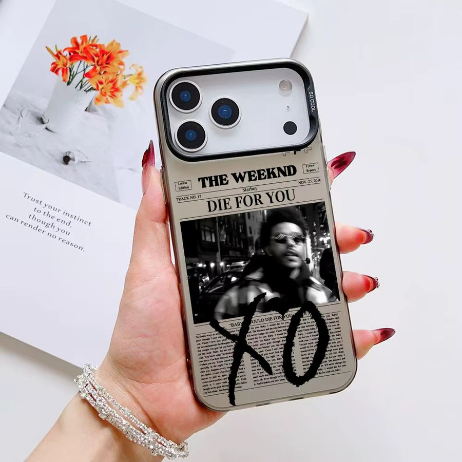 Xo XO Die W-Weeknd Handyhülle für iPhone 11 bis 17 Pro Max Air Matte Laser Aurora stoßfeste Funda in Weiß - Bild 5