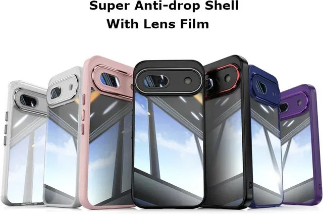 Transparente HD-Handyhülle aus gehärtetem Glas für Google Pixel 9A, Pixel 9 Pro XL und Pixel 8A 5G mit vollständigem Linsenschutz und stoßfester Rückseite - Bild 1