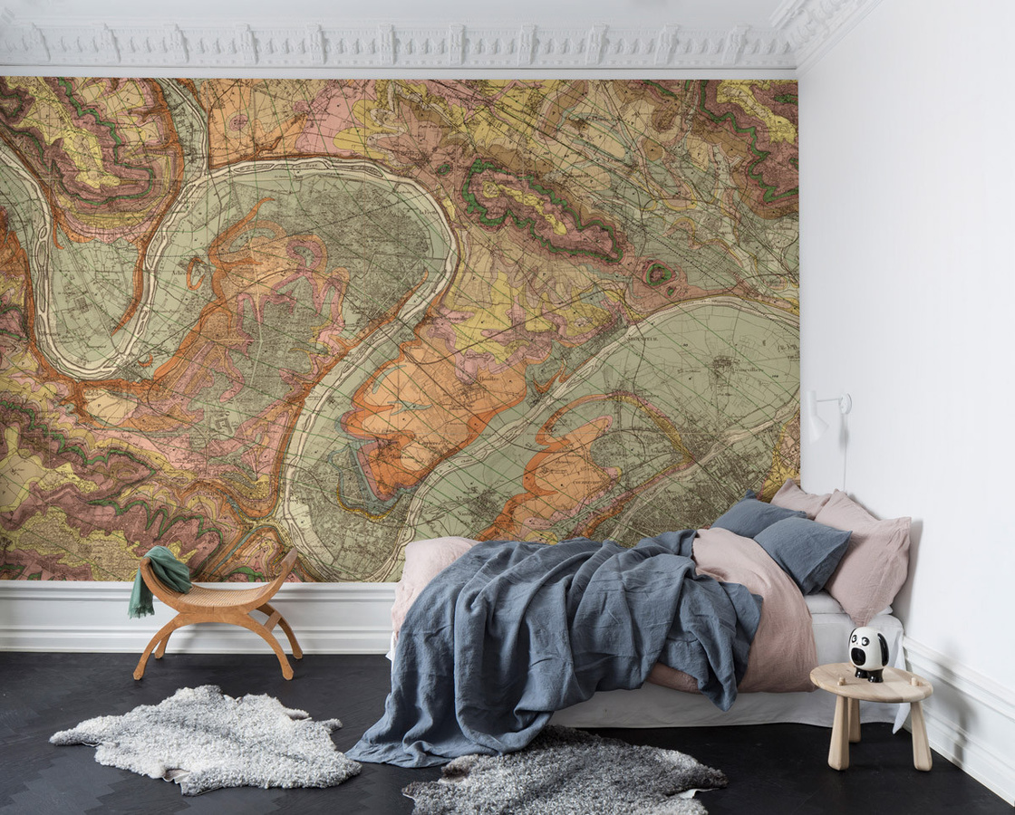 Rebel Walls Mural The Colours of Paris Wandtattoo im Vintage-Stil, Mehrfarbig - Bild 1