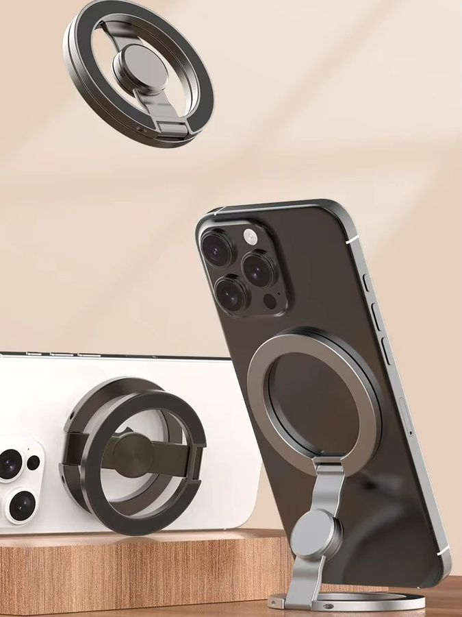 ILEPO Fidget Spinner Magnetischer Telefonhalter für MagSafe, Faltbarer Gyroskop-Ring-Griff und Ständer, Grau - Bild 5