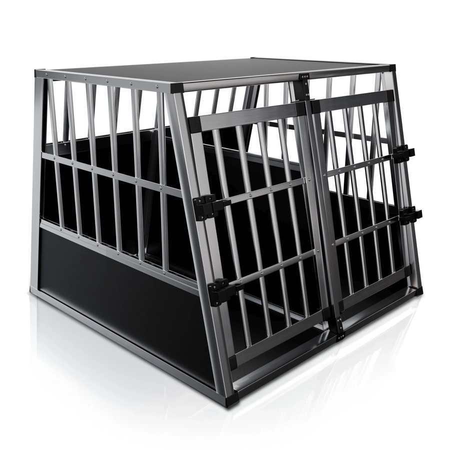 Juskys Alu Hundetransportbox XL in Schwarz und Silber, B/T/H: 96 x 90 x 71 cm - Bild 3