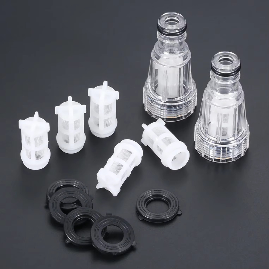 Transparenter Kunststoff Wasserhahn Schnellstecker mit Filter Netz für Garten Schlauch und Waschmaschine, Durchmesser: 15 mm - Bild 1