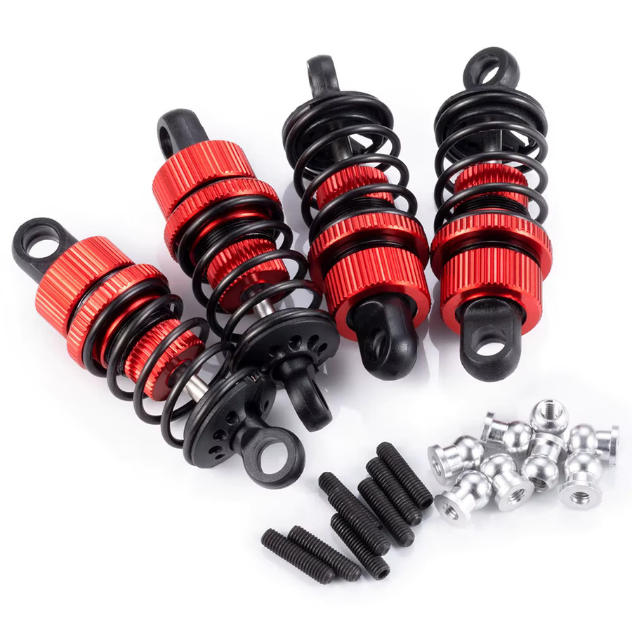 TRINOOD Aluminium Öldämpfer Stoßdämpfer, 4-teiliges Set, 50/52mm, Rot - Bild 2