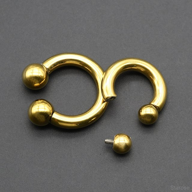 Starose Hufeisenring, Edelstahl, Gold, Unisex - Bild 1
