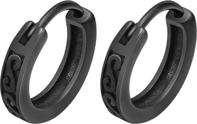 Lucky Star Jewelry Creolen Edelstahl, Zirkon, Herren, grau - Bild 1