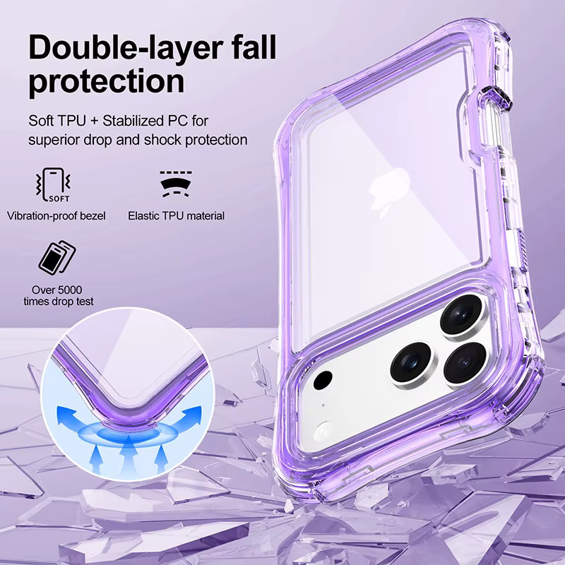 Stoßfeste iPhone Hülle aus Acryl und TPU mit Handgelenkschlaufe und Luftkissen, transparent/grün - Bild 2