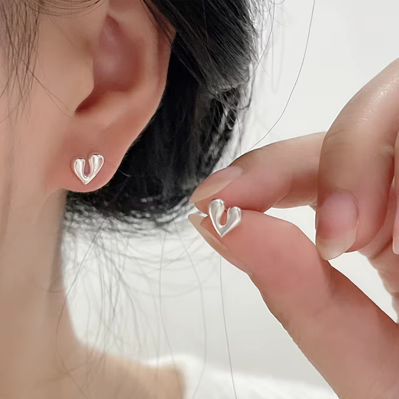 ENSHIR Ohrstecker Herz, Silber, Damen - Bild 3